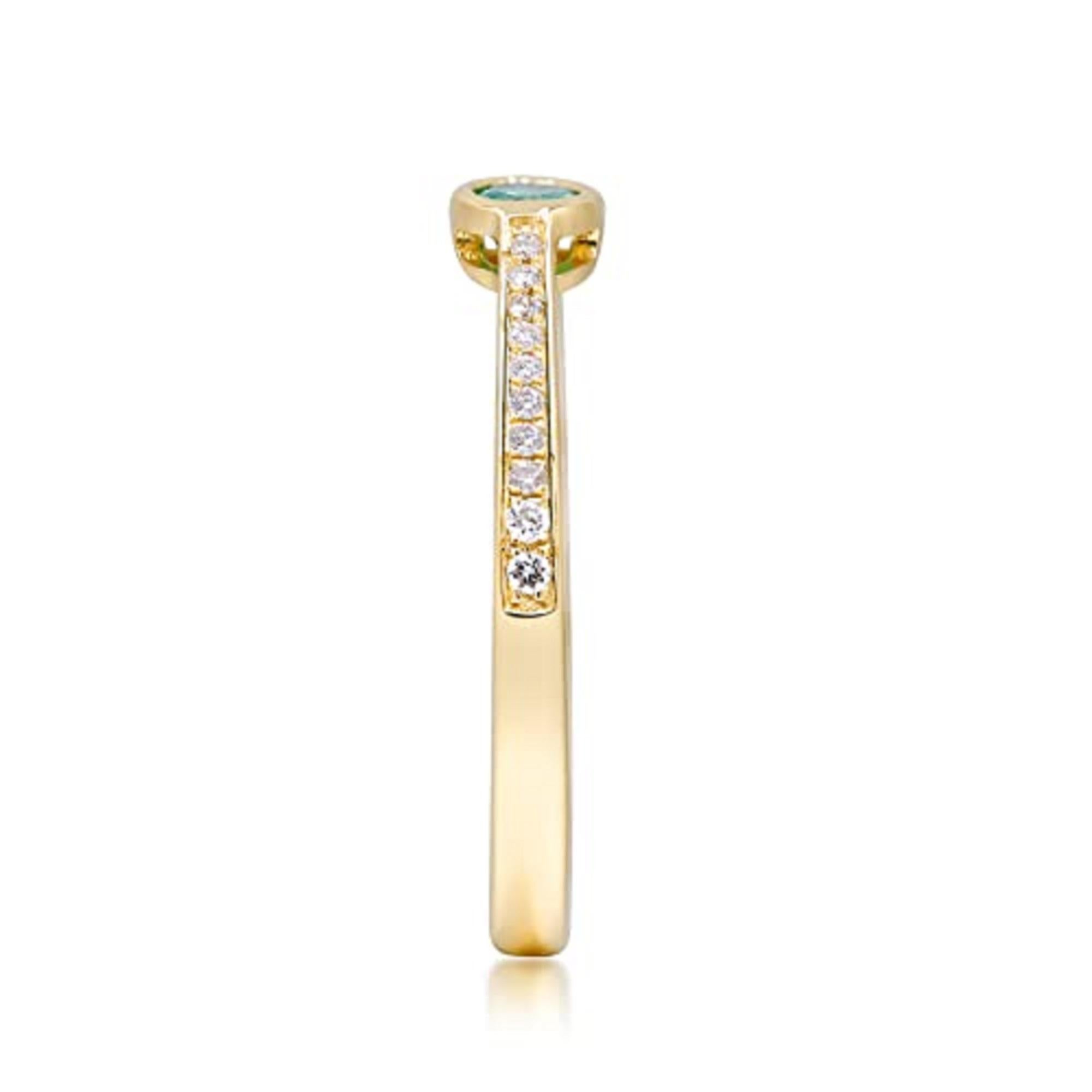 Taille ovale Gin & Grace, bague en or jaune 10 carats avec émeraude naturelle de Zambie et diamants pour femmes en vente