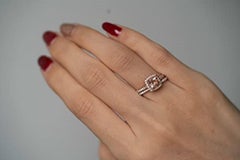 Gin & Grace 14K Rose Gold Genuine Morganite Ring with Diamonds for women