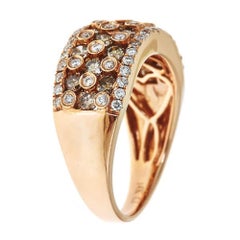 Gin & Grace 14K Rose Gold Natural Brown and White Diamond Ring for women