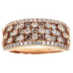 Gin & Grace 14K Rose Gold Natural Brown and White Diamond Ring for women 