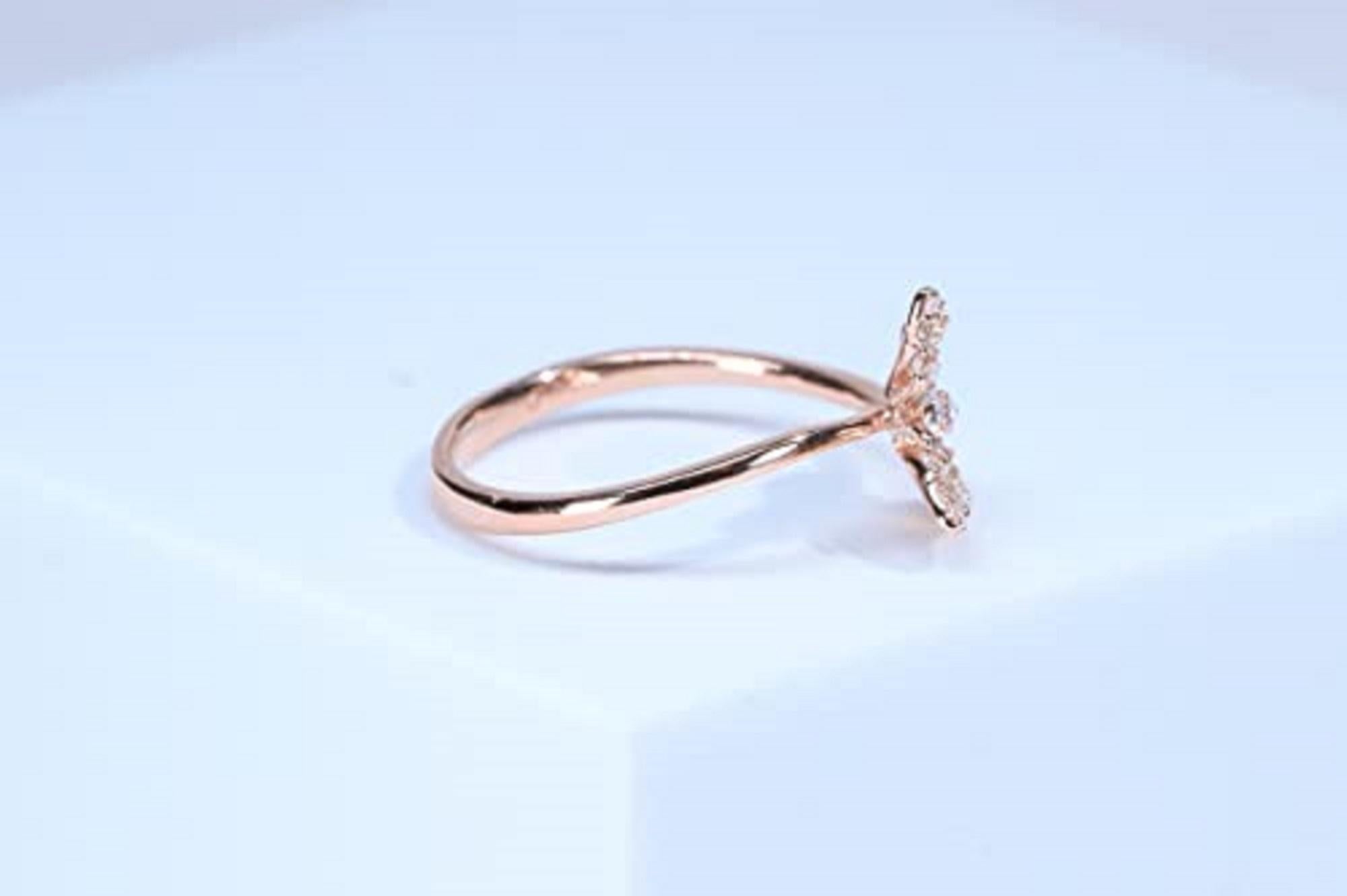 Round Cut Gin & Grace 14K Rose Gold Natural white diamond Ring for women For Sale