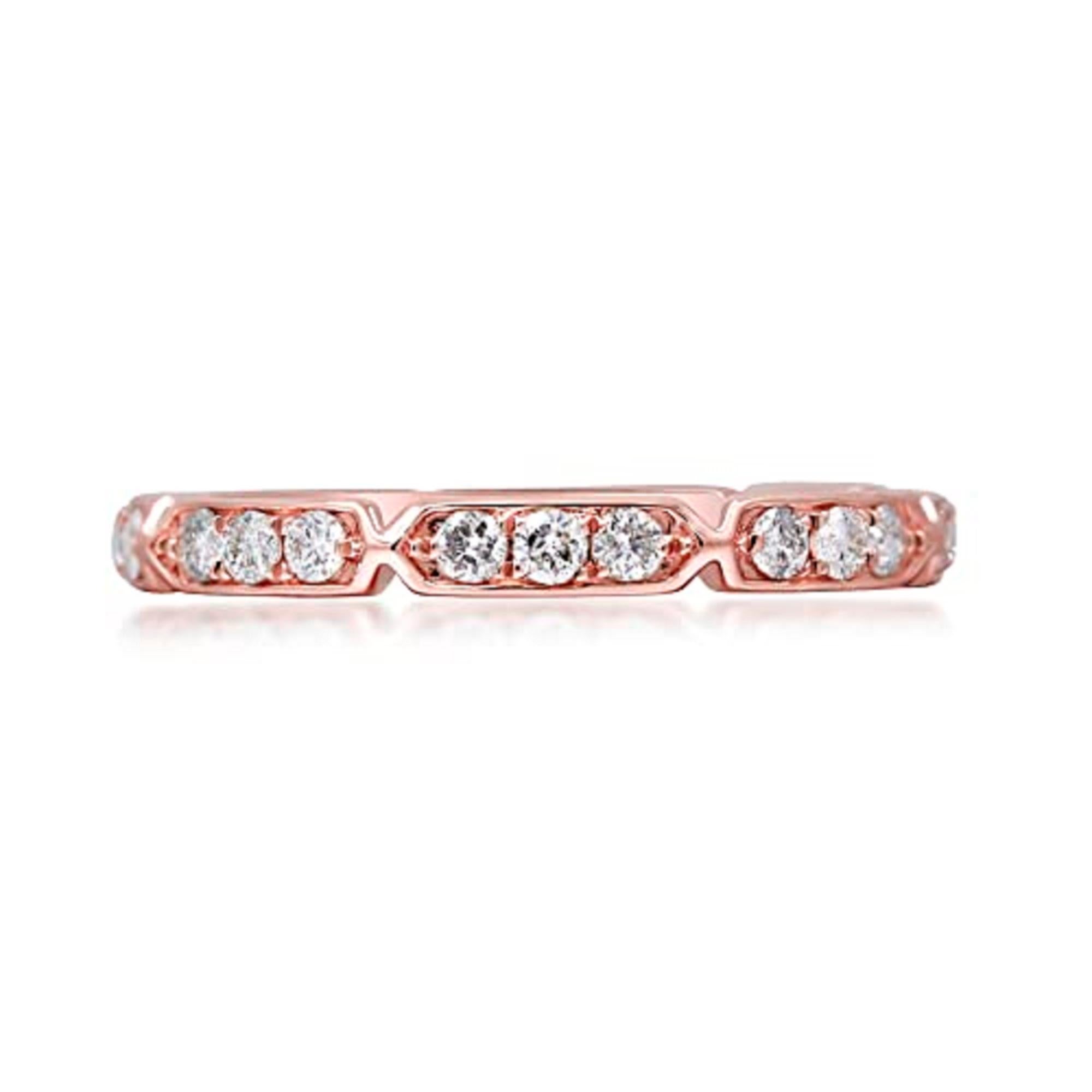 Women's Gin & Grace 14K Rose Gold Natural White Diamond Ring for women For Sale
