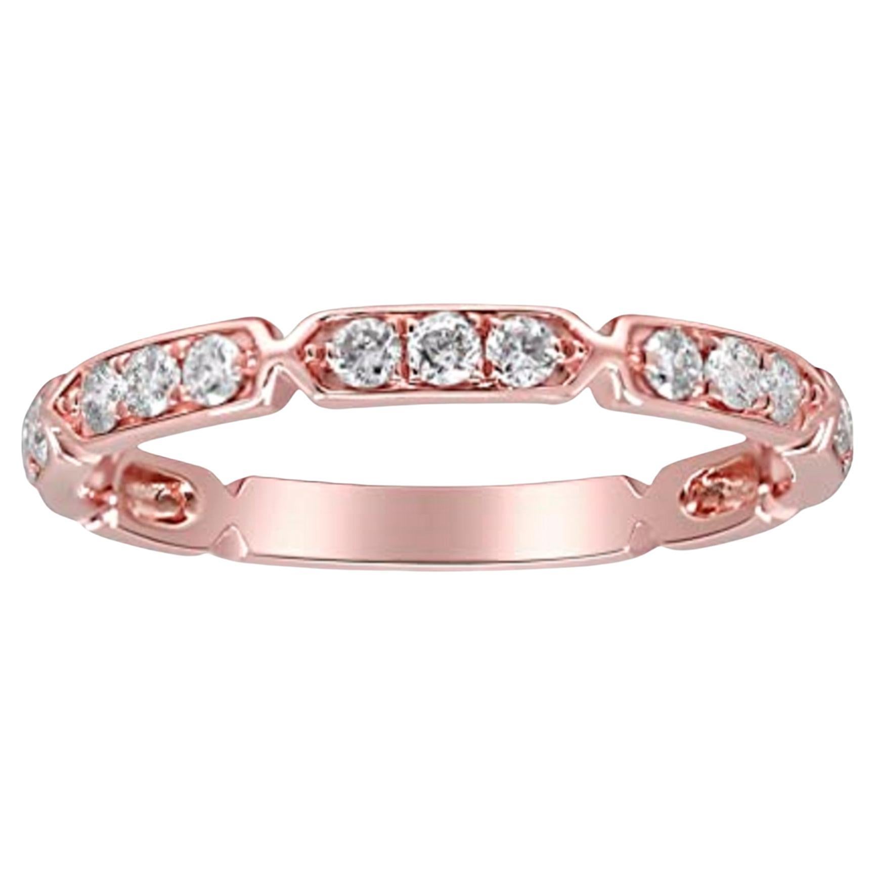 Gin & Grace 14K Rose Gold Natural White Diamond Ring for women For Sale
