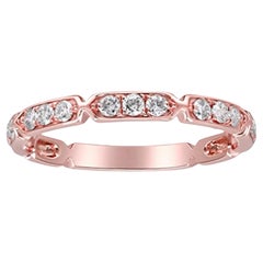 Gin & Grace 14K Roségold Ring mit natürlichem weißem Diamanten für Frauen