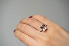 Gin & Grace 14K Two Tone Gold Genuine Morganite Ring with Diamonds for women