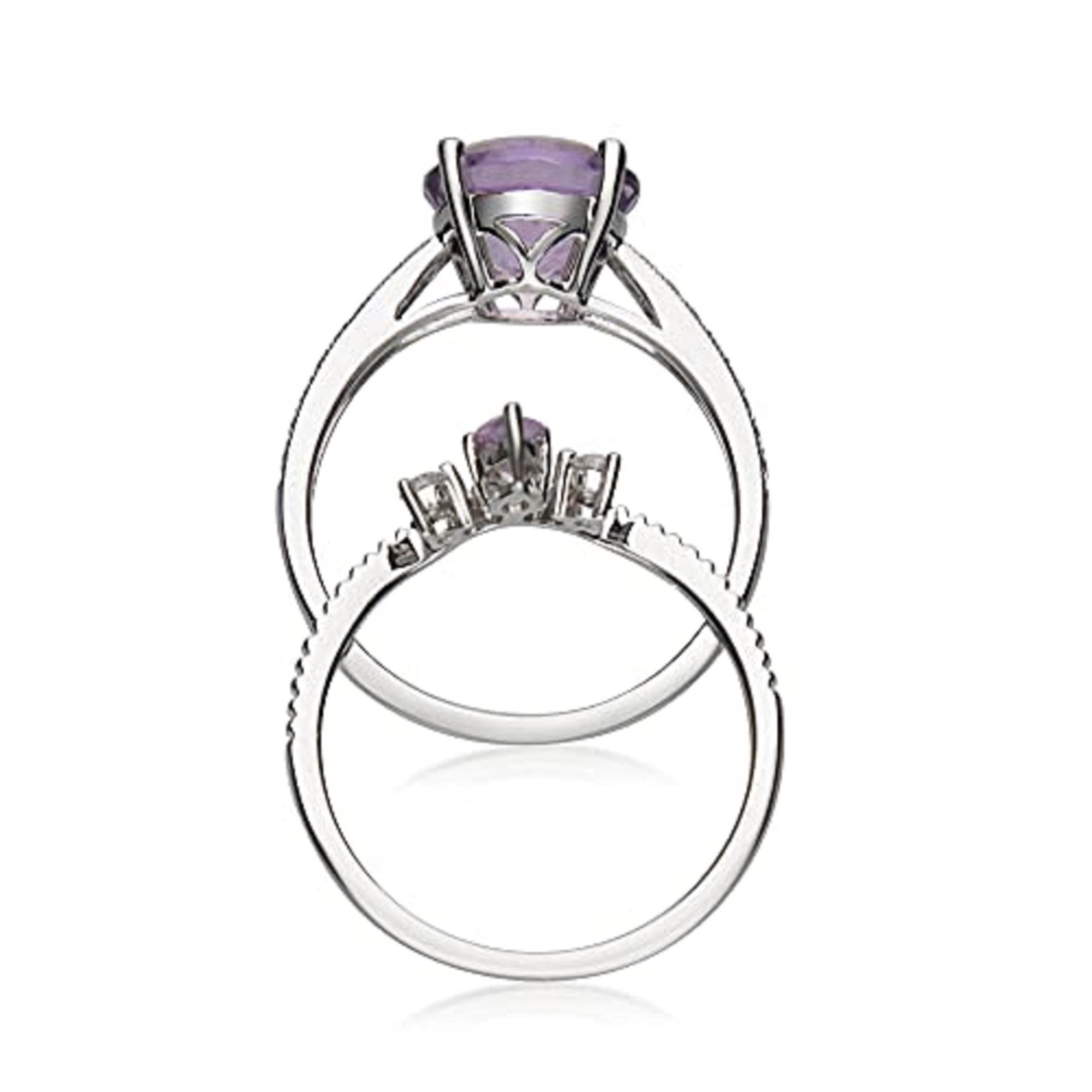 Gin & Grace 14K White Gold Diamond Ring (I1) with Pink Amethyst For Women In New Condition For Sale In New York, NY