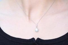 Gin & Grace 14K White Gold Ethiopian Opal Pendant with Diamonds for women