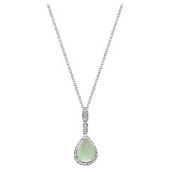 Gin & Grace 14K Weißgold Äthiopischer Opal-Anhänger mit Diamanten für Frauen