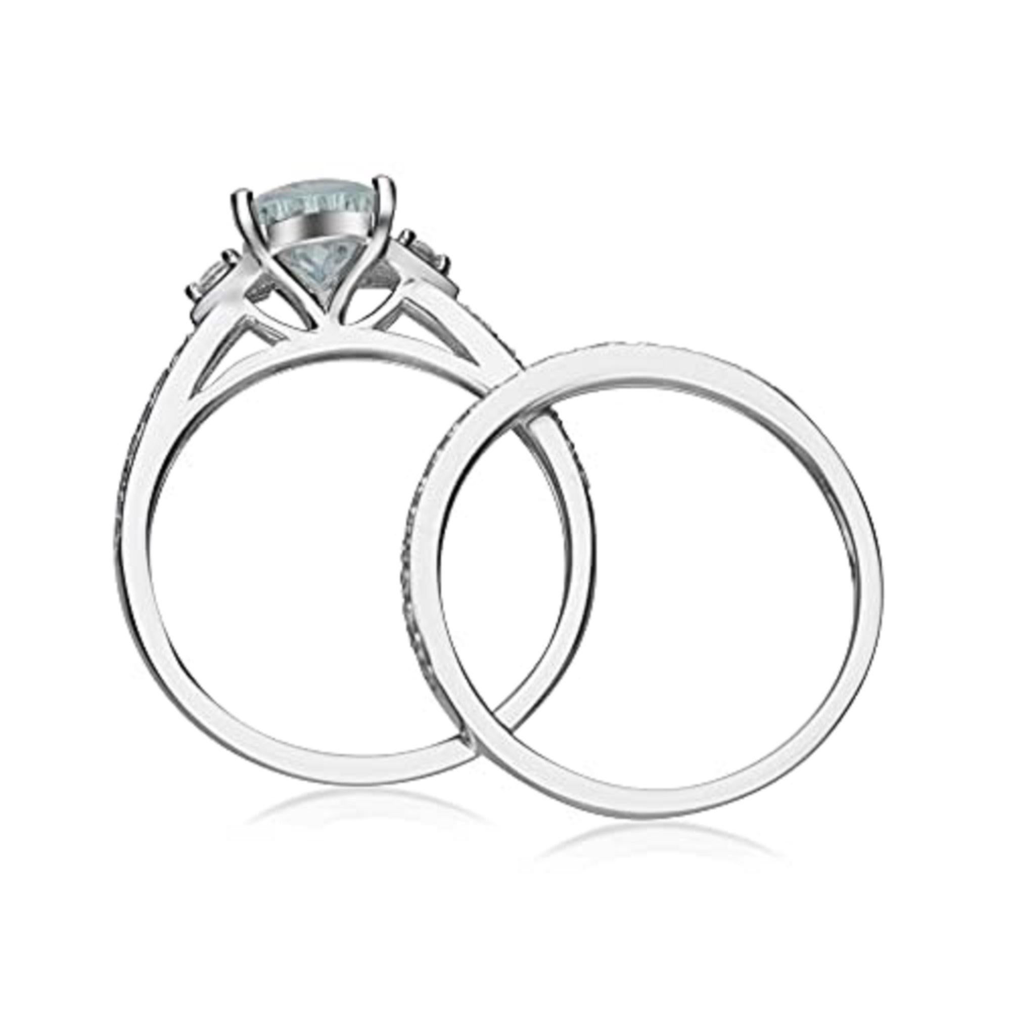 Art Deco Gin & Grace 14K White Gold Genuine Aquamarine Ring with Diamonds for women For Sale