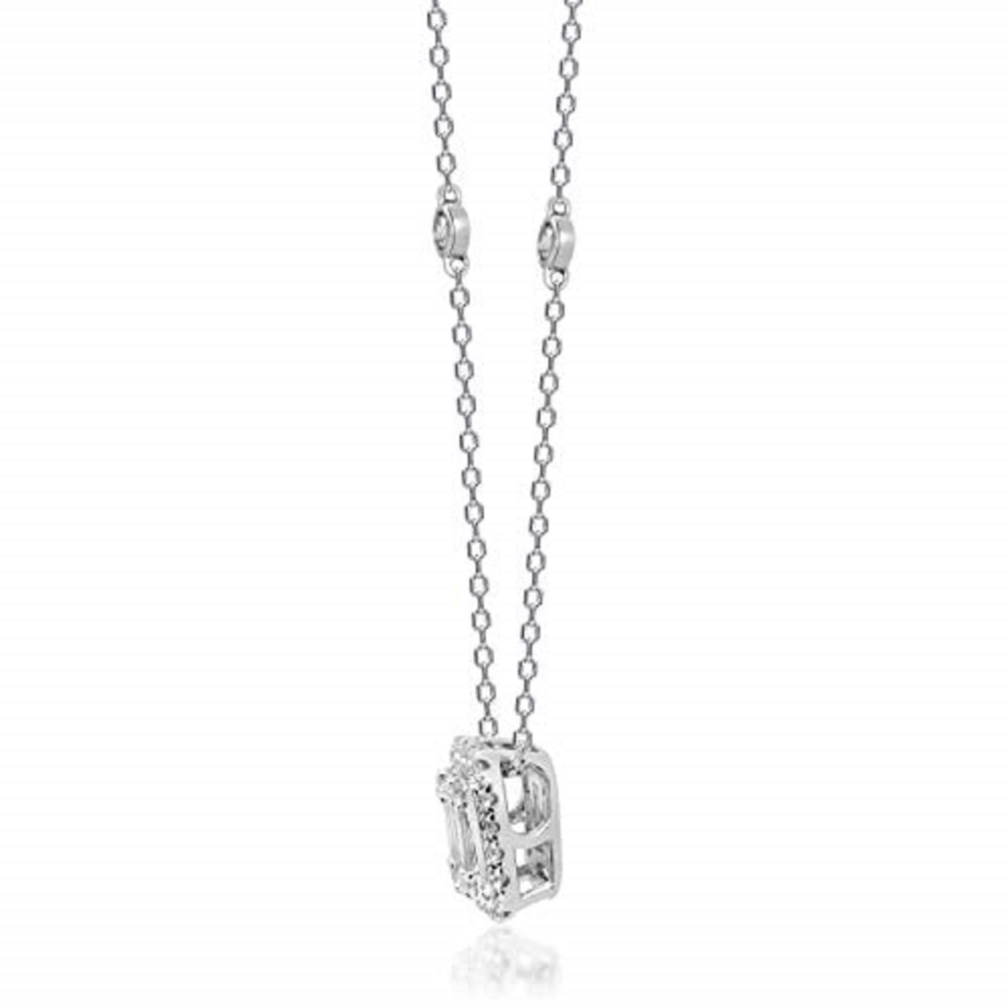 Baguette Cut Gin & Grace 14K White Gold Natural Diamond Pendant for women For Sale