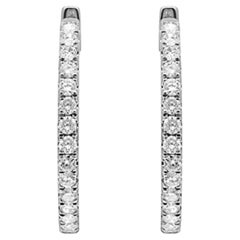  Gin & Grace, boucles d'oreilles pour femmes en or blanc 14 carats avec diamants blancs naturels