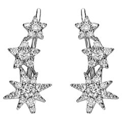 Gin & Grace 14K Weißgold Ohrringe mit natürlichen weißen Diamanten für Frauen