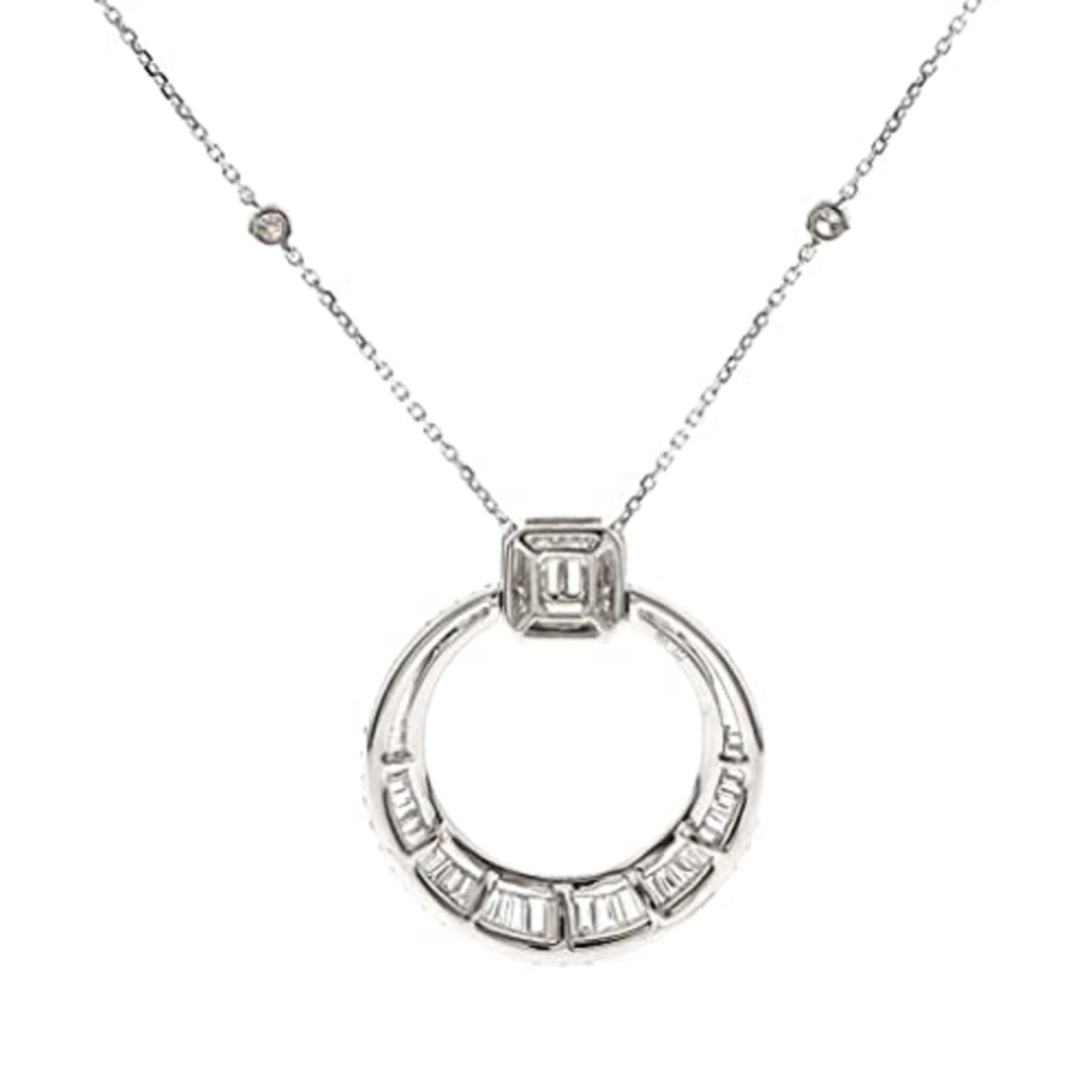 Round Cut Gin & Grace 14K White Gold Natural White Diamond Pendant for women For Sale