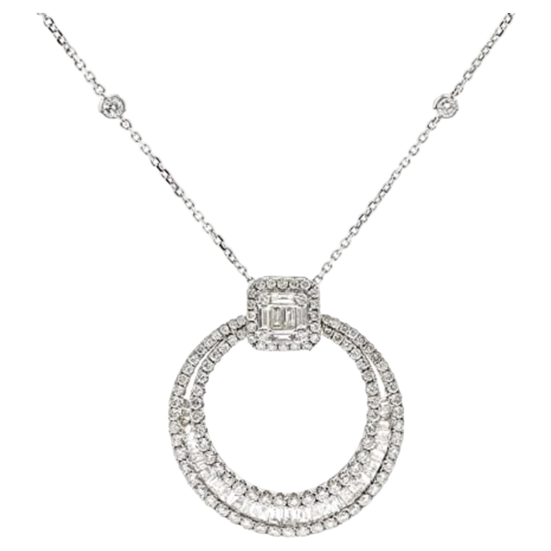 Gin & Grace 14K White Gold Natural White Diamond Pendant for women