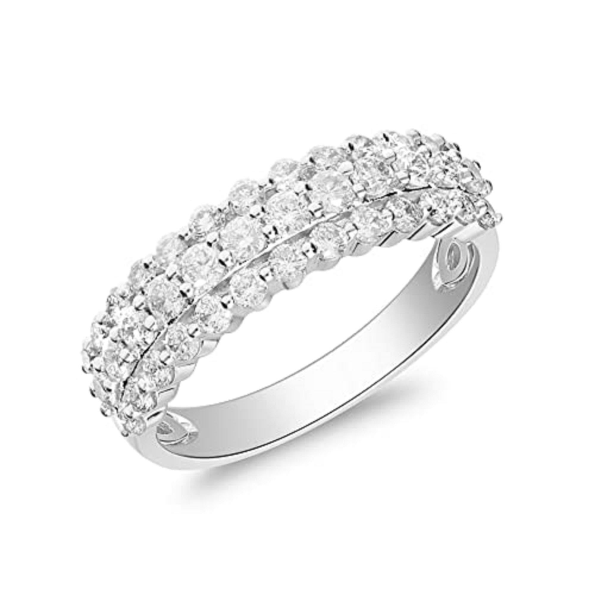 Gin & Grace 14K Weißgold Ring mit natürlichem weißem Diamanten für Frauen (Art déco) im Angebot