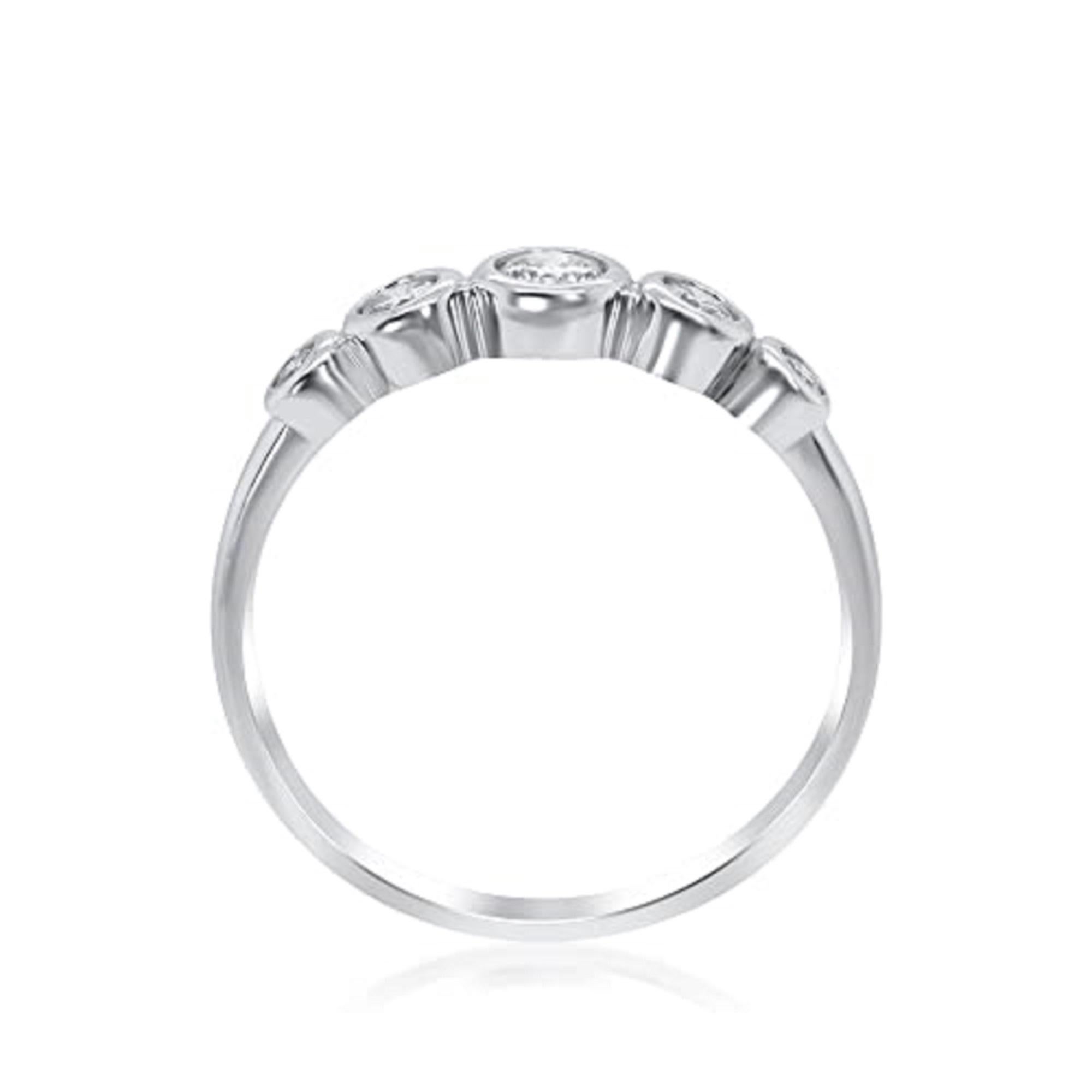 Gin & Grace 14K White Gold Natural White Diamond Ring for women  In New Condition For Sale In New York, NY