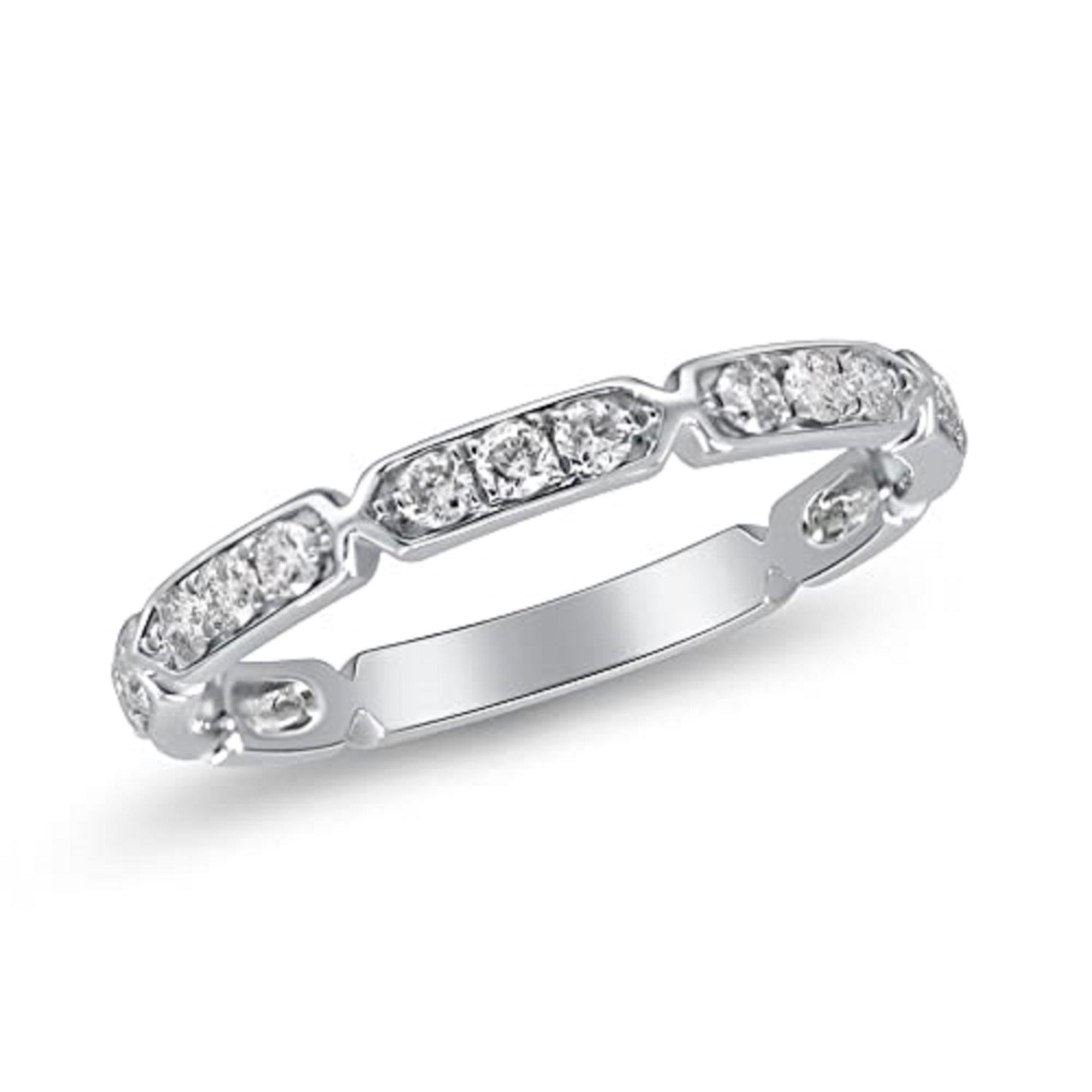 Gin & Grace 14K White Gold Natural White Diamond Ring for women In New Condition For Sale In New York, NY