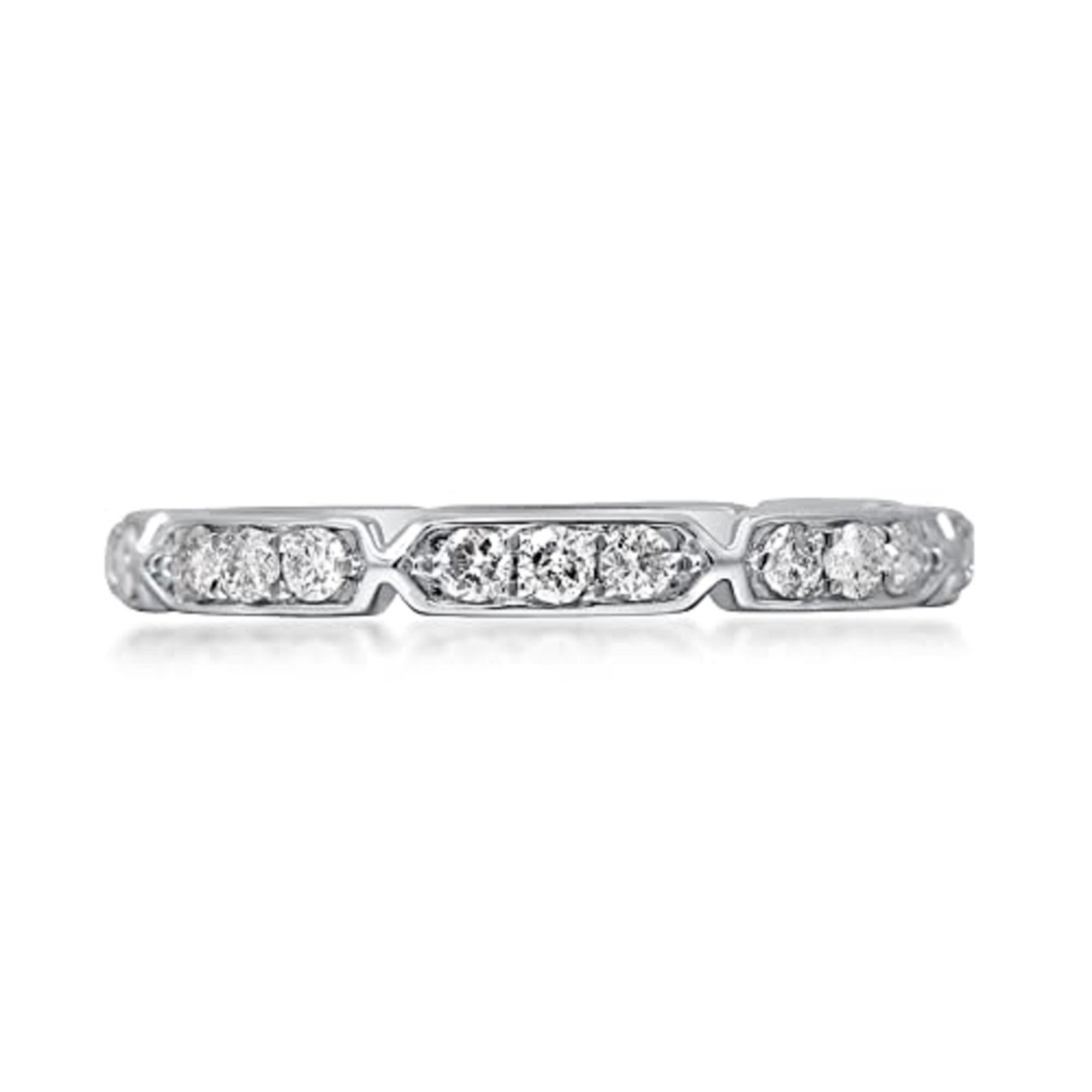 Women's Gin & Grace 14K White Gold Natural White Diamond Ring for women For Sale
