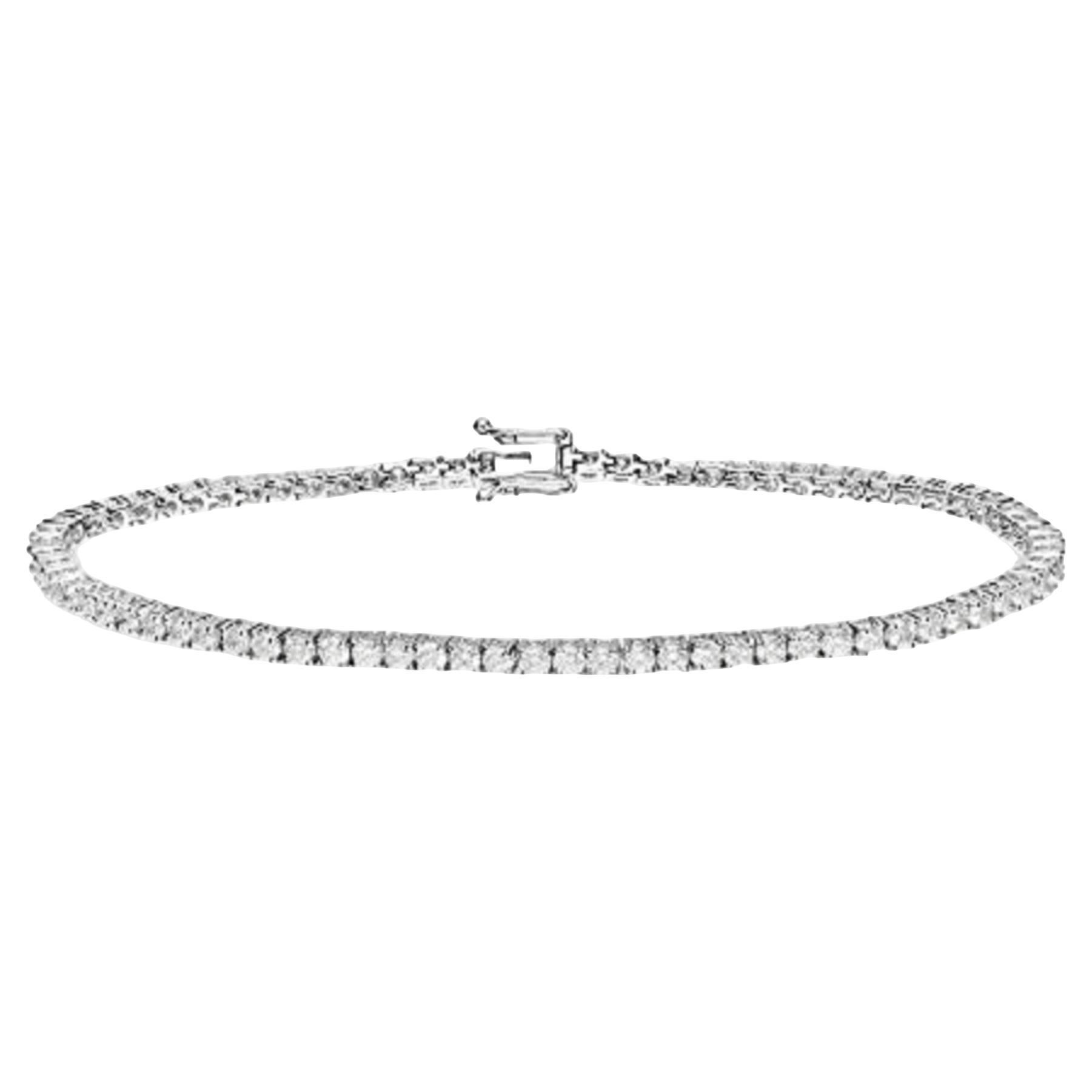 Gin & Grace 14K White Gold Natural White Diamond (SI) Bracelet for Women Jewelry For Sale