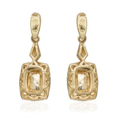 Gin & Grace 14K Yellow Gold Cushion-Cut Pink Opal Earrings
