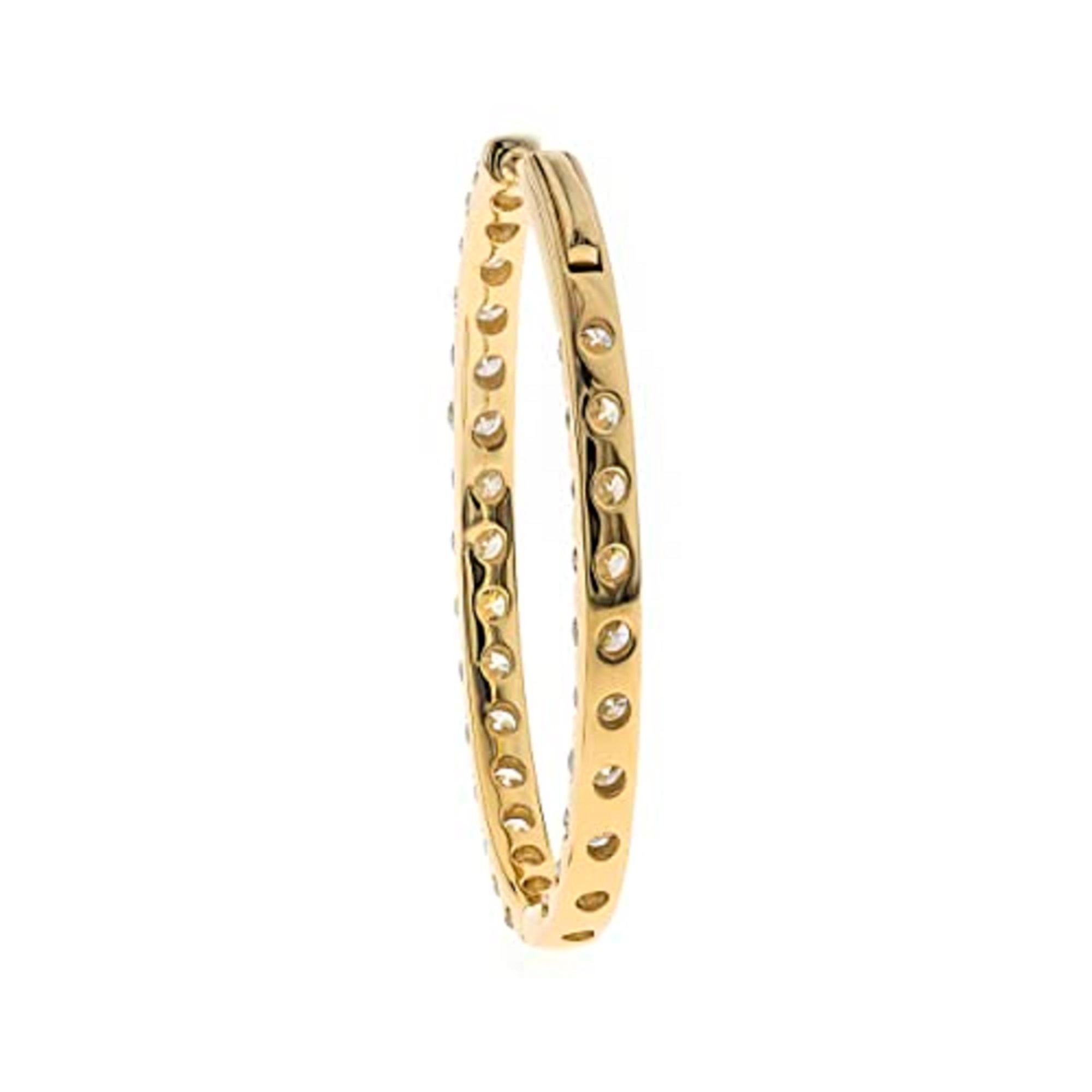 Taglio rotondo Gin and Grace - Orecchino con diamante in oro giallo 14K - Donna in vendita