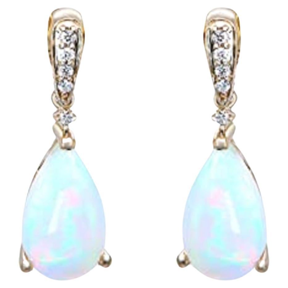 Gin & Grace 14K Yellow Gold Ethiopian Opal earrings with Diamonds for women For Sale