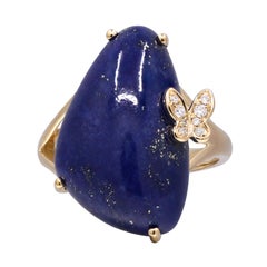 Gin & Grace 14K Yellow Gold Fancy-Cut Lapis Ring