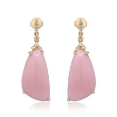 Gin & Grace 14K Yellow Gold Fancy-Cut Pink Opal Earrings