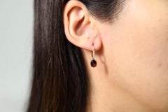 Gin & Grace 14K Yellow Gold Garnet Diamond Lever Back Earring for Women