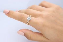 Gin & Grace 14K Yellow Gold Genuine Aquamarine Ring with Diamonds for Women