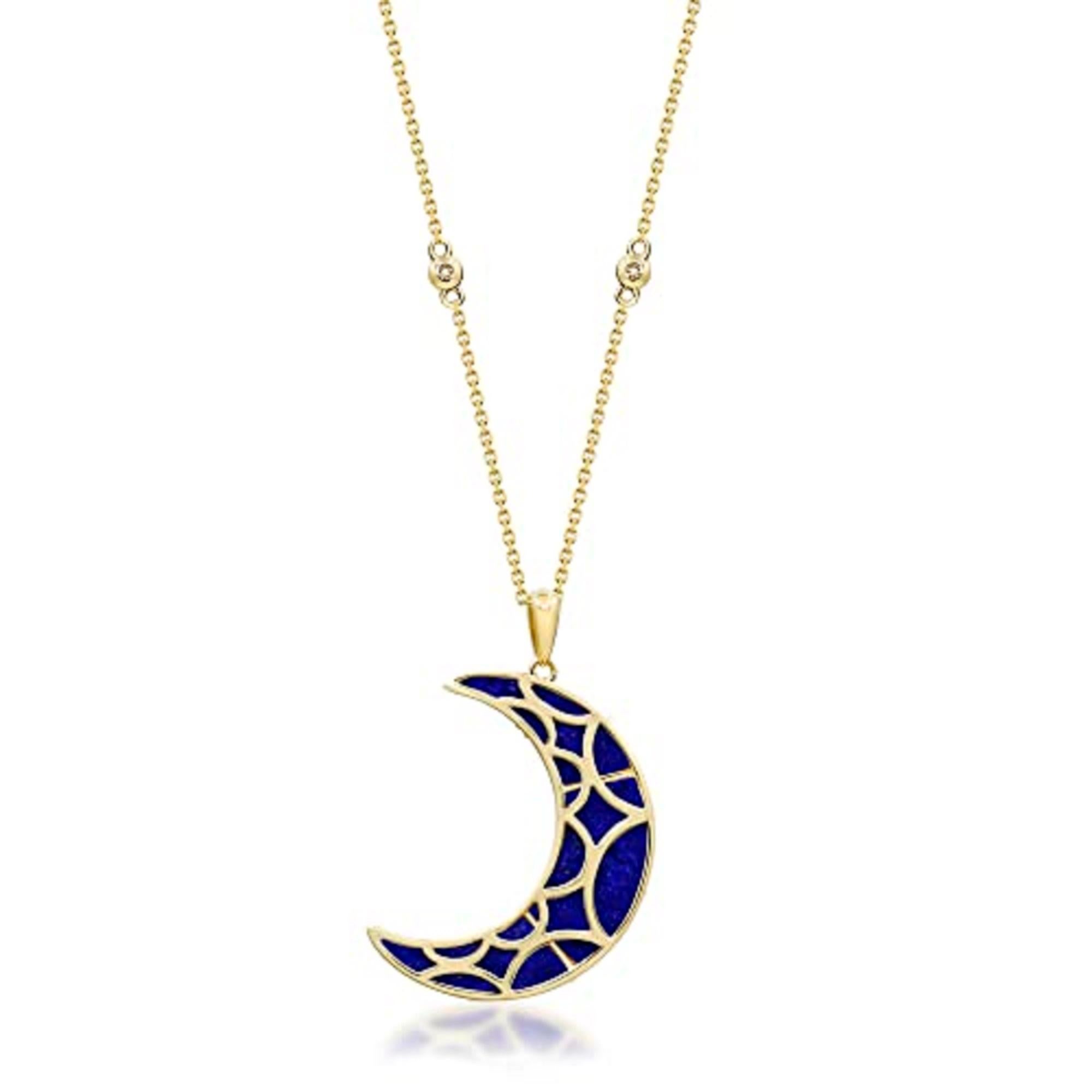 Cabochon Gin & Grace 14K Yellow Gold Genuine Lapis Pendant with Diamonds for women.