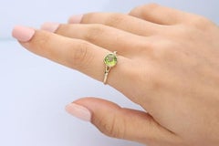 Gin & Grace - Anello con peridoto autentico in oro giallo 14K per donna