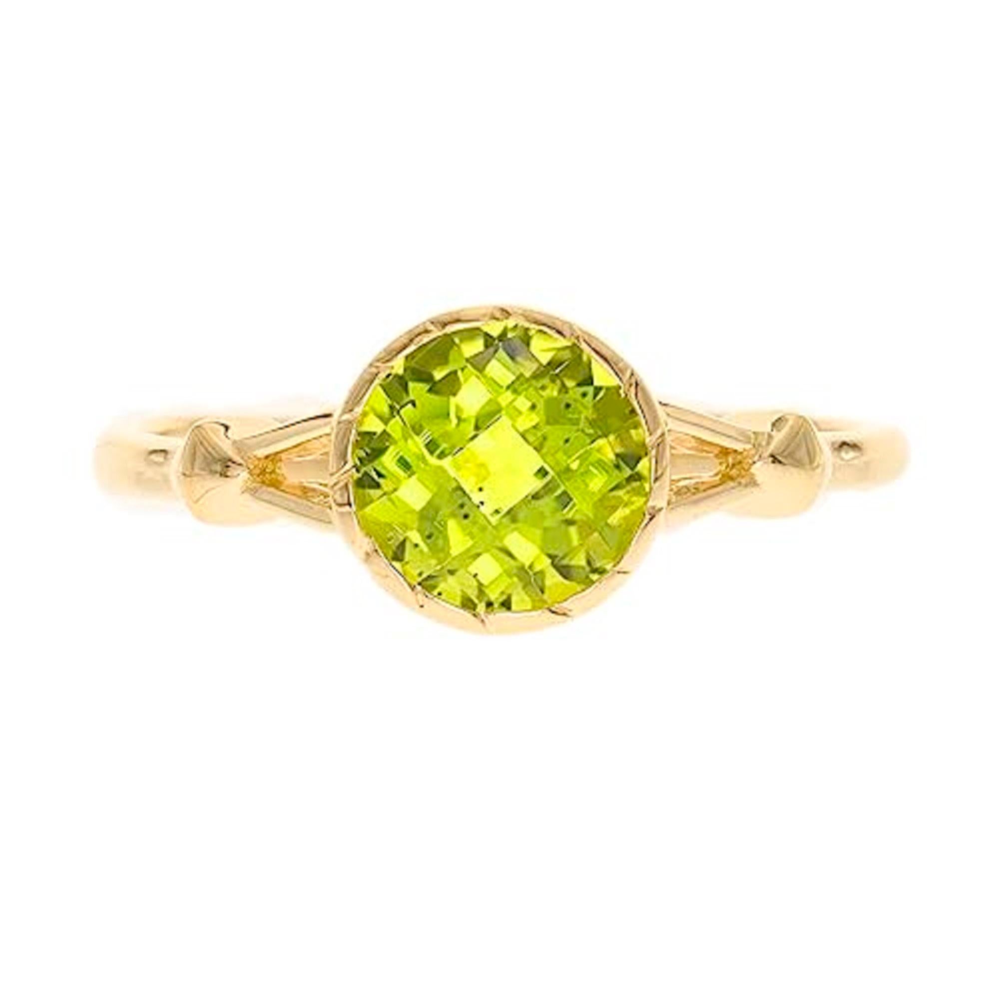 Gin & Grace 14K Yellow Gold Genuine Peridot Ring for women For Sale