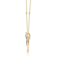 Gin & Grace 14K Yellow Gold Inlay Opal Fancy Pendant with Diamonds for women