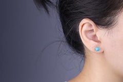 Gin & Grace 14K Yellow Gold Natural Sleeping Beauty Turquoise Earring for Women.