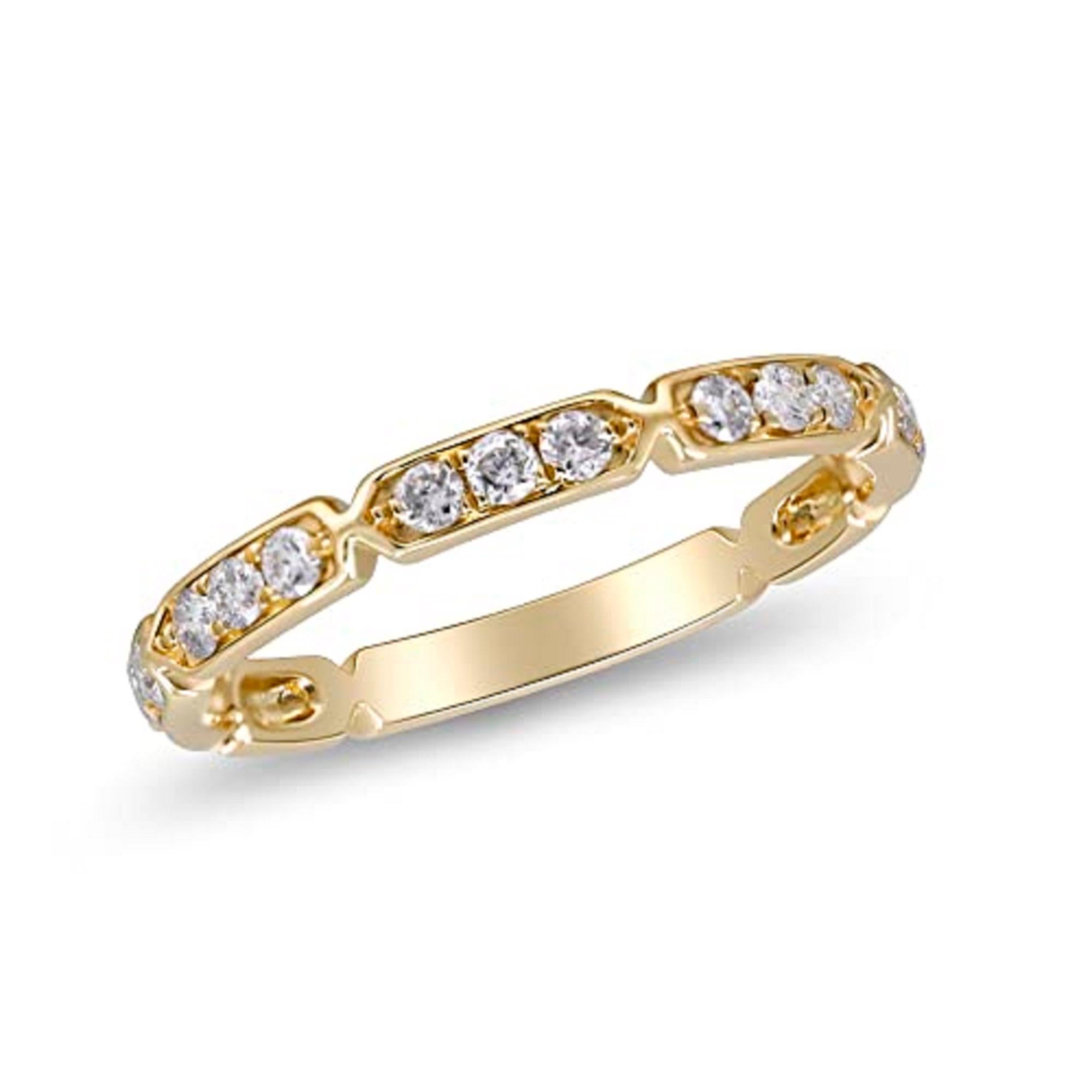 Art Deco Gin & Grace 14K Yellow Gold Natural White Diamond Ring for women For Sale