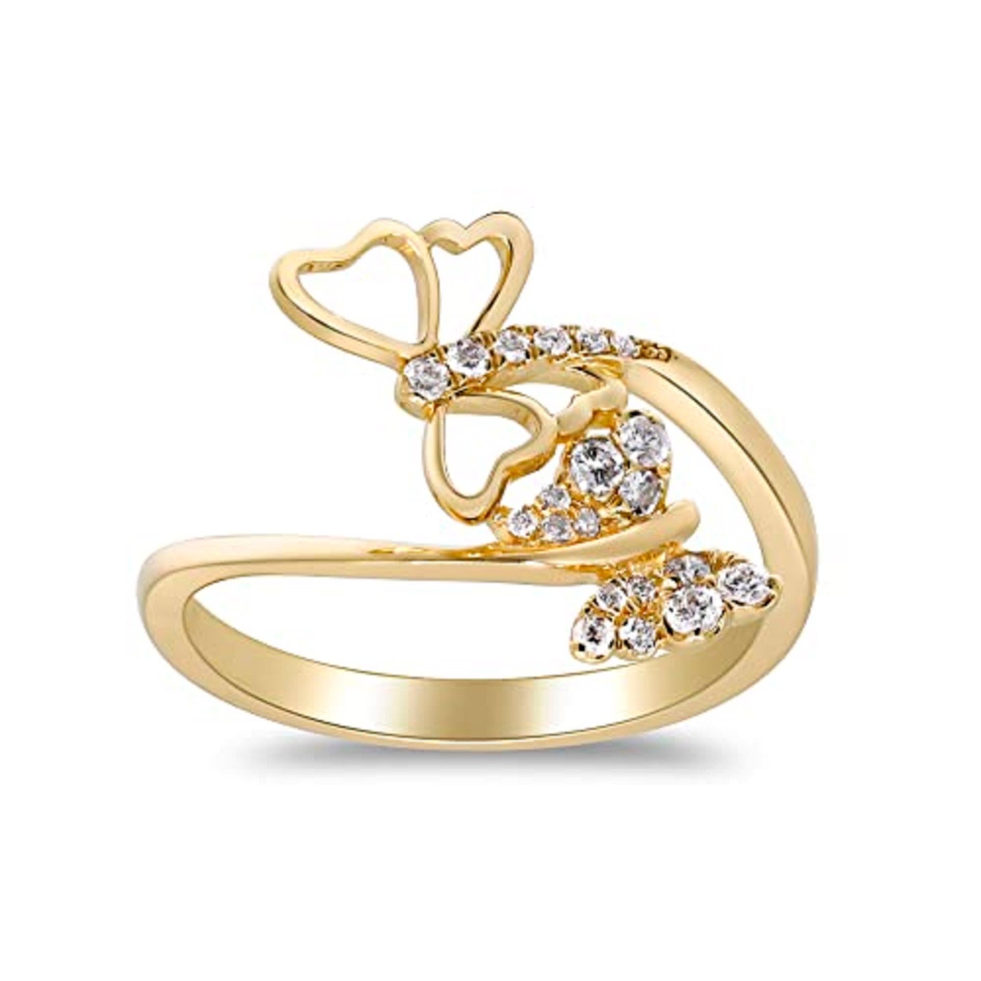 Art Deco Gin & Grace 14K Yellow Gold Natural white diamond Ring for women For Sale