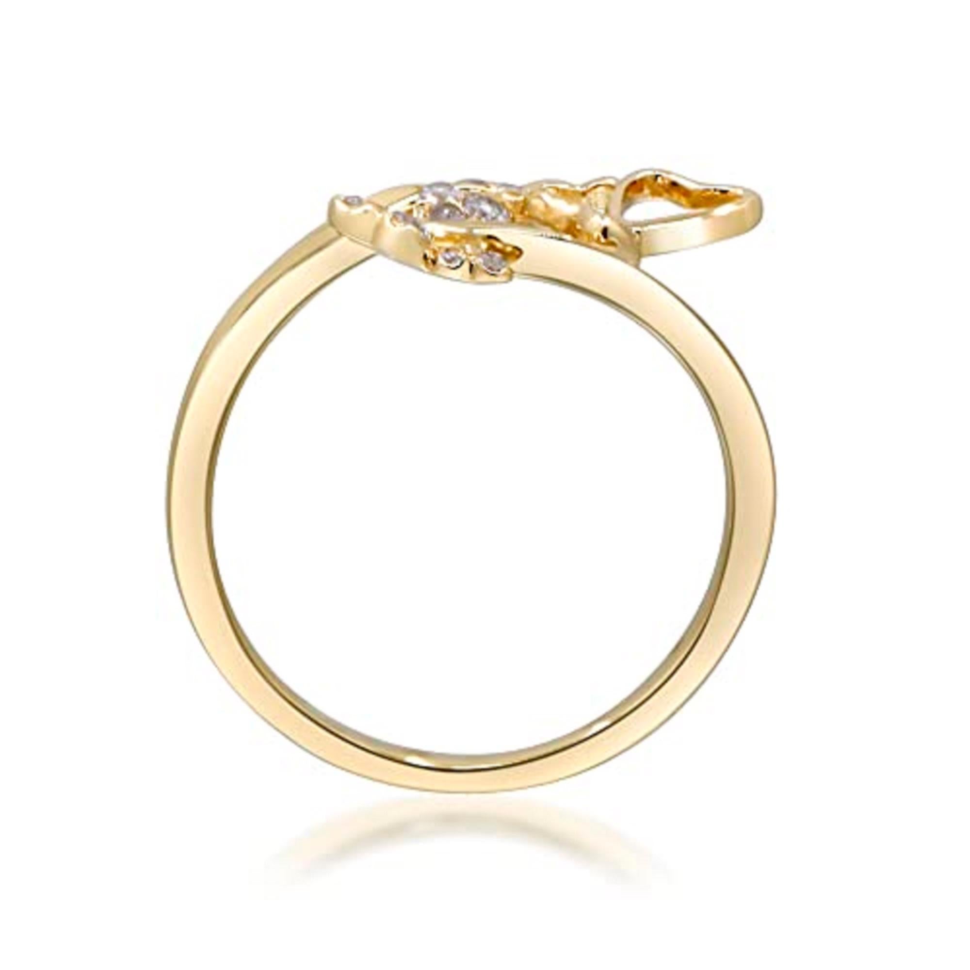 Gin & Grace 14K Yellow Gold Natural white diamond Ring for women In New Condition For Sale In New York, NY
