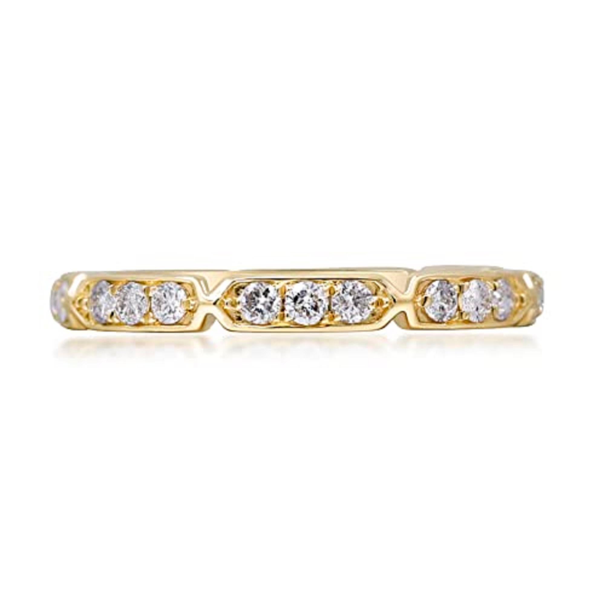 Women's Gin & Grace 14K Yellow Gold Natural White Diamond Ring for women For Sale