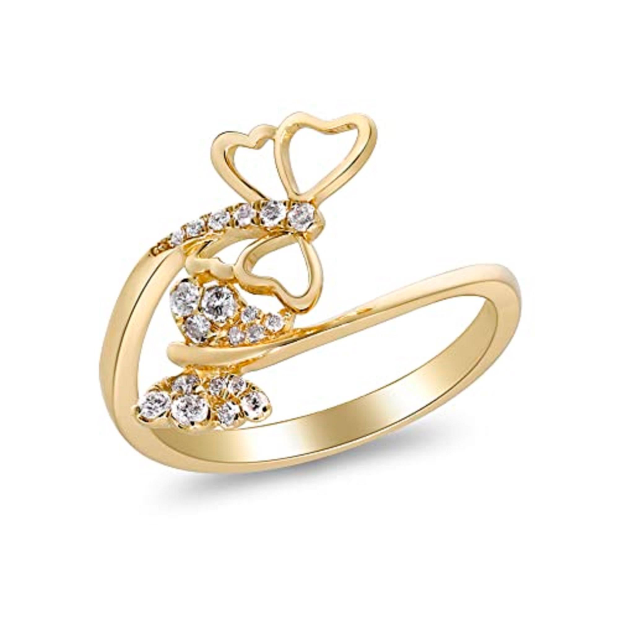 Women's Gin & Grace 14K Yellow Gold Natural white diamond Ring for women For Sale