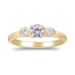 Gin & Grace 14K Yellow Gold Natural White Diamond Ring for women