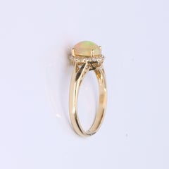 Gin & Grace - Anello in oro giallo 14K con diamanti etiopi a forma di cabina ovale per donne/ragazze