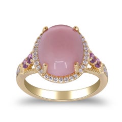 Gin & Grace 14K Yellow Gold Oval-Cut Pink Opal Ring