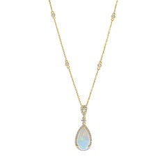Gin & Grace 14K Yellow Gold Pear-Cut Opal Pendant