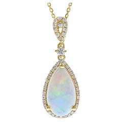 Gin & Grace 14K Yellow Gold Pear-Cut Opal Pendant