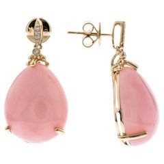 Gin & Grace 14K Yellow Gold Pear-Cut Pink Opal Earrings