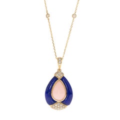 Gin & Grace 14K Yellow Gold Pear-Cut Pink Opal Pendant