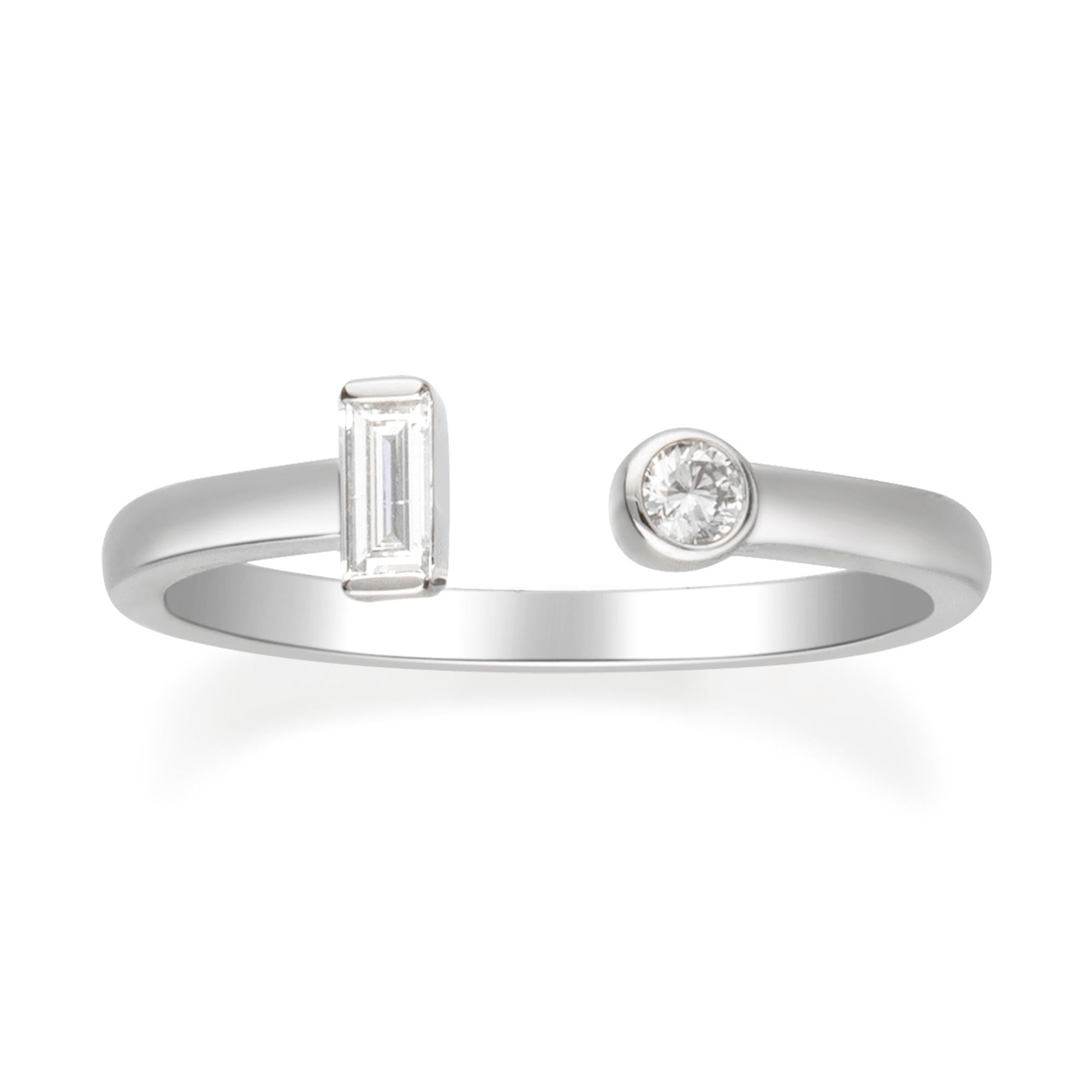 Women's Gin & Grace 18K White Gold Natural Diamond (I1) Ring for Women. For Sale
