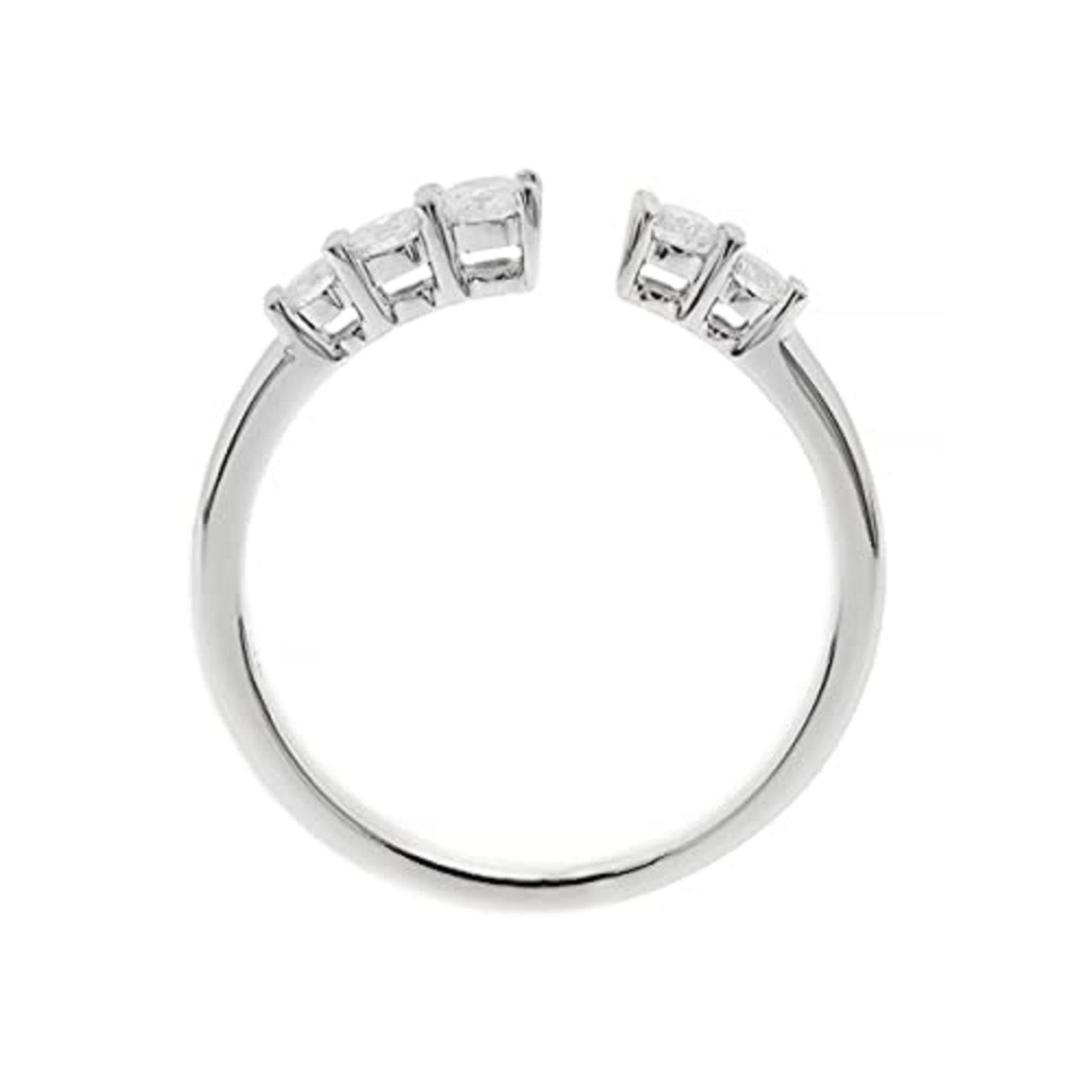 Art Deco Gin & Grace 18K White Gold Natural White Diamond Ring for women For Sale