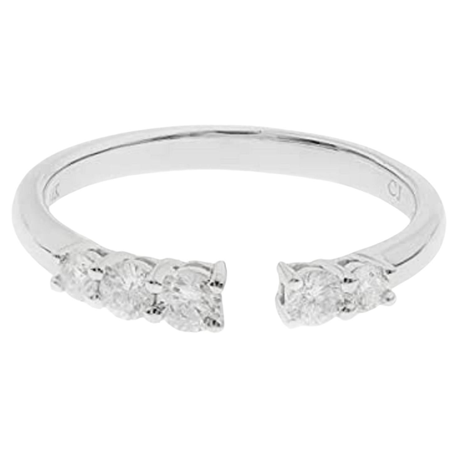 Gin & Grace 18K White Gold Natural White Diamond Ring for women